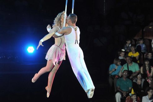 Гимнасты сорвались с высоты во время представления в Новокузнецке